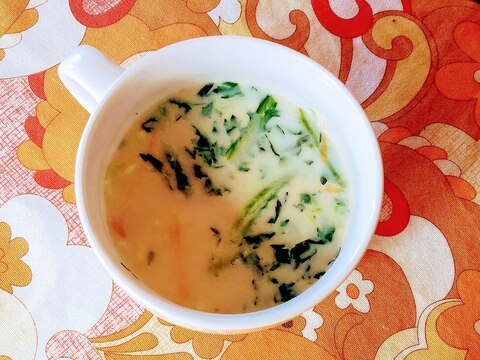 春菊の豆乳スープ